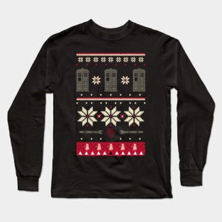 Police Box Ugly Christmas Sweater Gifts For Policeman Long Sleeve T-Shirt